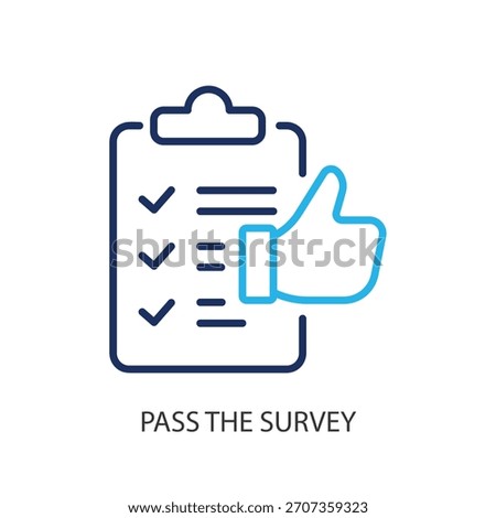 Pass the survey thin line icons. Original vector illustration.