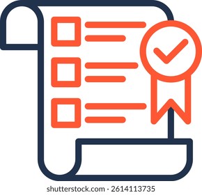 Pass Test Icon Color Line Vector Illustration
