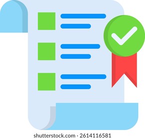 Pass Test Icon Flat Vector Illustration