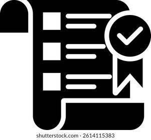 Pass Test Icon Glyph Vector Illustration