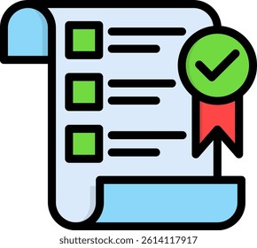 Pass Test Icon Lineal Color Vector Illustration