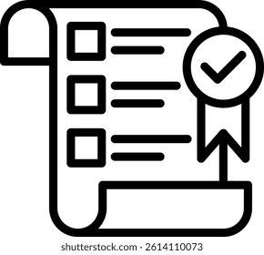 Pass Test Icon Outline Vector Illustration