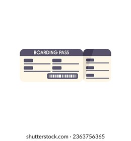 Pass ticket icon flat vector. Air plane. Airline flight isolated