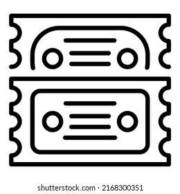 Pass ticket icon outline vector. Admit stub. Museum entry