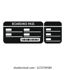 Pass ticket icon simple vector. Air plane. Airline flight