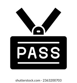 Pass Vector Glyph Icon For Personal And Commercial Use.
