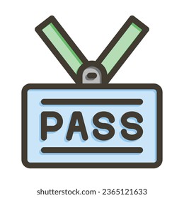 Pass Vector Thick Line Filled Colors Icon For Personal And Commercial Use.
