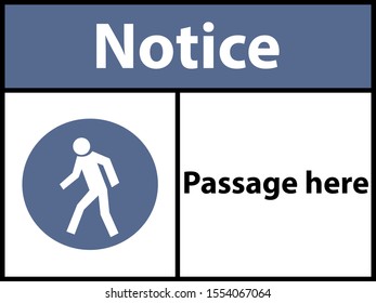 Passage here
. sign. Vector illustration. EPS 10