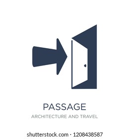 passage icon. Trendy flat vector passage icon on white background from Architecture and Travel collection, vector illustration can be use for web and mobile, eps10