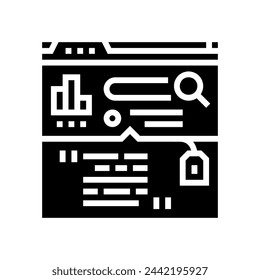 passage indexing seo glyph icon vector. passage indexing seo sign. isolated symbol illustration