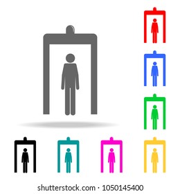 passage of a person through a metal detector icon. Elements of Airport multi colored icons. Premium quality graphic design icon. Simple icon for websites, web design, mobile app on white background