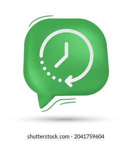 passage of time, clock and timer icon vector in speech bubble - Modern design