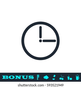 Passage of time icon flat. Black pictogram on white background. Vector illustration symbol and bonus button