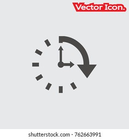 Passage of time icon isolated sign symbol and flat style for app, web and digital design. Vector illustration.
