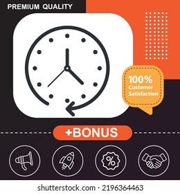 Passage time icon. With orange and black background