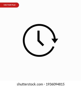 Passage of time icon vector. Simple clock sign