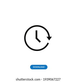 Passage of time icon vector. Simple clock sign