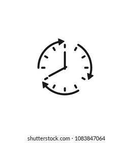 passage of time, line icon on white background