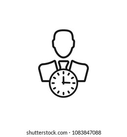 passage of time, line icon on white background