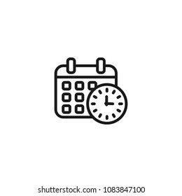 paso del tiempo, icono de línea sobre fondo blanco