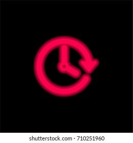 Passage of Time red glowing neon ui ux icon. Glowing sign logo vector