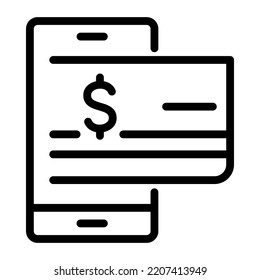 Passbook online icon. Outline style. Vector. Isolate on white background.