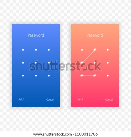 Passcode interface for lock screen, login or enter password pages. Vector phone ID recognition screenlock password or lockscreen passcode numbers display. Vector illustration