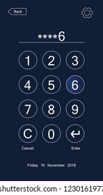 Passcode Interface For Lock Screen. Vector Illustration EPS.10