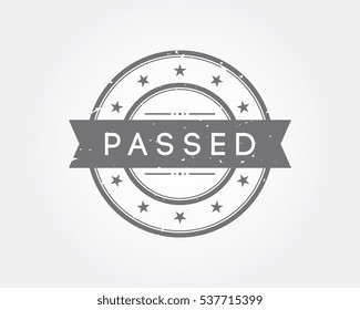 passed. gray stamp sign