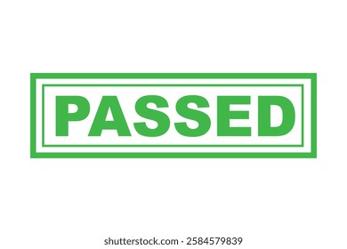 Passed green stamp, vector illustration