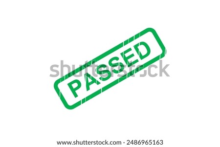 Passed green stamp vector text