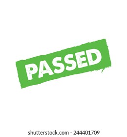 Passed, grunge rubber stamp, vector illustration