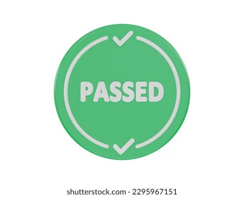 passed icon 3d rendering vector illustration