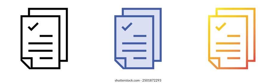 passed icon. Linear, Blue Fill and Gradient Style Design Isolated On White Background