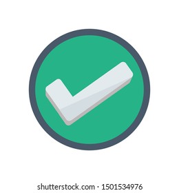 Passed Icon. Passed Sign Symbol. Flat Illustration Of Passed - Vector Icon