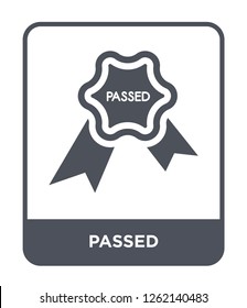 passed icon vector on white background, passed trendy filled icons from Success collection, passed simple element illustration