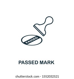 Passed Mark icon outline style. Thin line creative Passed Mark icon for logo, graphic design and more.