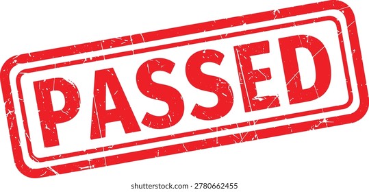 PASSED red rubber stamp text