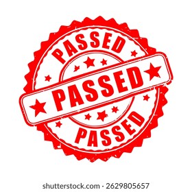 Passed Stamp logo vector design.