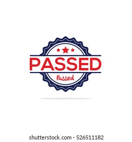Passed stamp vector, Passed label icon