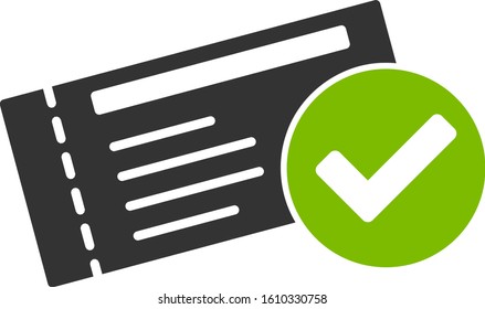 Passed vector icon. Flat Passed symbol is isolated on a white background.