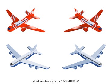 passenger air cargo vector illustration isometric