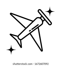 passenger air plane , line style icon vector illustration design