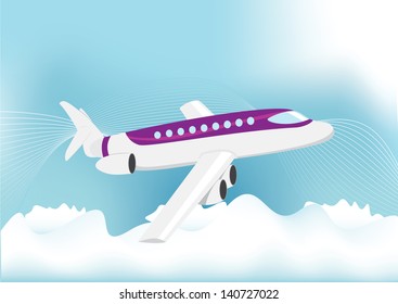  Passenger aircraft in clouds
