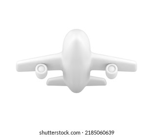 Passenger aircraft raising up commercial flight charter transportation travel vacation vehicle realistic 3d icon vector illustration. White glossy airplane international journey airport departure