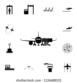 passenger aircraft for the sleeve. Element of airport icon. Detailed set of Airport icons. Premium quality graphic design sign. One of the collection icons for websites on white background