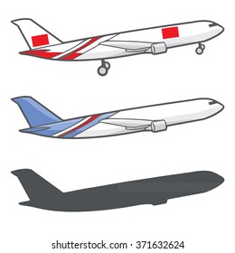 Passenger aircraft, vector, plane on white background


