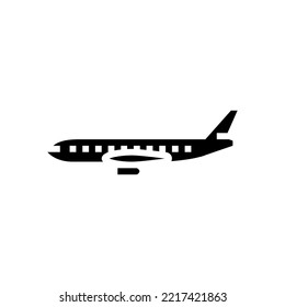 passenger airliner airplane glyph icon vector. passenger airliner airplane sign. isolated symbol illustration