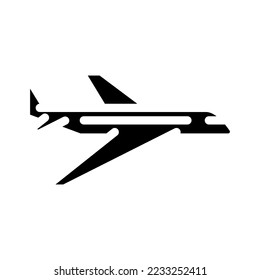 passenger airliner airplane glyph icon vector. passenger airliner airplane sign. isolated symbol illustration