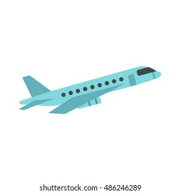 Passenger airliner icon in flat style on a white background vector illustration